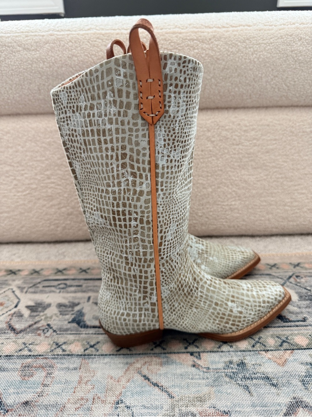 Free People - WE THE FREE Montage Tall White Croc Boot - Picture 4 of 8